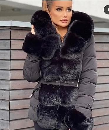 Elegantna ženska zimska jakna sa krznenim detaljima - Model: duga na lalafo.rs — 2 Elegantna ženska zimska jakna sa krznenim detaljima - Model: duga — 2