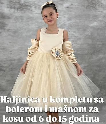 ❤️Haljinice u kompletu sa bolerom i mašnom za kosu za devojčice od 6 na lalafo.rs — 3 ❤️Haljinice u kompletu sa bolerom i mašnom za kosu za devojčice od 6 — 3