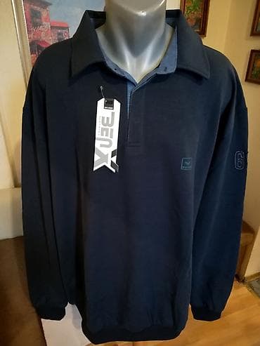 Kvalitetan muski duks sa kragnom u velikom broju Benx 5XL Teget na lalafo.rs Kvalitetan muski duks sa kragnom u velikom broju Benx 5XL Teget