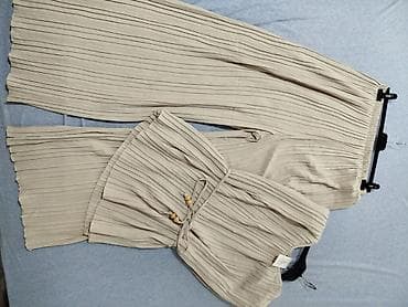 pantalone gina benotti: Dvodijelni komplet od plisirane tkanine – bež od L xl xxl - Gornji na lalafo.rs — 2 pantalone gina benotti: Dvodijelni komplet od plisirane tkanine – bež od L xl xxl - Gornji — 2