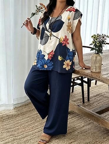 Ženski komplet – bluza i široke pantalone - Dvodíelni komplet sa na lalafo.rs Ženski komplet – bluza i široke pantalone - Dvodíelni komplet sa