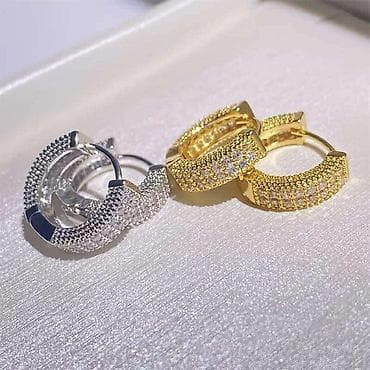 zlatne navlake za zube: Minđuše – elegantne alke sa cirkonima - Dizajn: više modela finih at lalafo.rs — 4 zlatne navlake za zube: Minđuše – elegantne alke sa cirkonima - Dizajn: više modela finih — 4