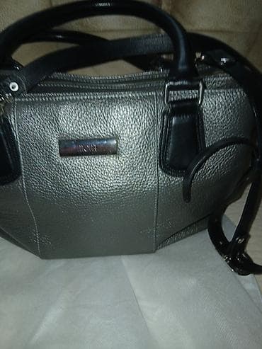 Ženska torba – metalik siva sa crnim detaljima - Materijal: pebul at lalafo.rs — 1 Ženska torba – metalik siva sa crnim detaljima - Materijal: pebul — 1