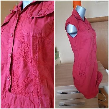 Haljina/tunika bez rukava u jarko crvenoj boji. - Model na lalafo.rs — 2 Haljina/tunika bez rukava u jarko crvenoj boji. - Model — 2