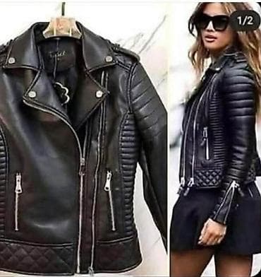 Ženska moto jakna od crne eko kože, modernog kroja. Detalji:gs - na lalafo.rs Ženska moto jakna od crne eko kože, modernog kroja. Detalji:gs -