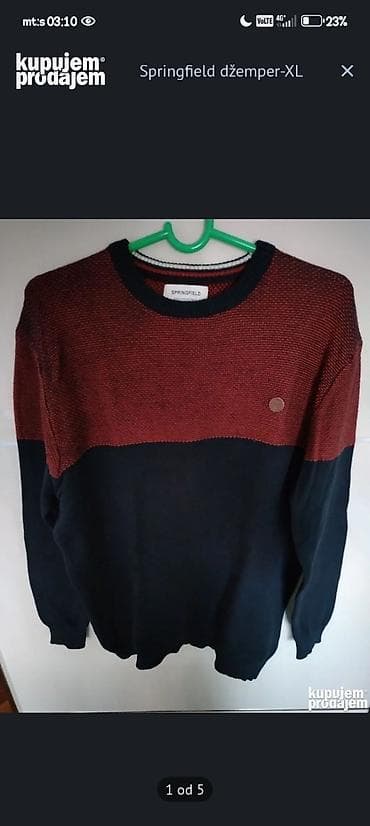 Springfield muški džemper – veličina XL - Model: crew neck (okrugli na lalafo.rs Springfield muški džemper – veličina XL - Model: crew neck (okrugli