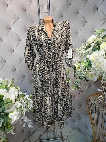 Ženske midi košulja-haljine sa printom - Model: košulja-haljina na lalafo.rs Ženske midi košulja-haljine sa printom - Model: košulja-haljina