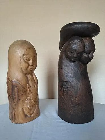 Dve drvene skulpture Jove Petijevica, potpisane. Na jednoj ima pecat na lalafo.rs — 4 Dve drvene skulpture Jove Petijevica, potpisane. Na jednoj ima pecat — 4