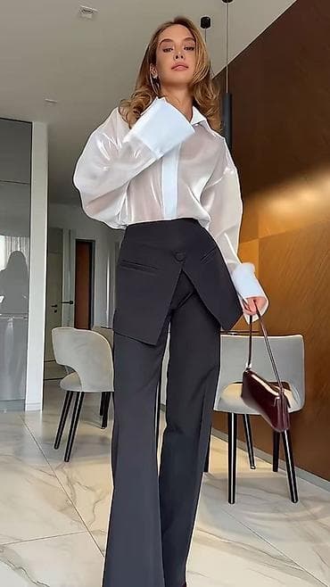 🔥Ženske elegantne pantalone sa preklopnim “suknja” detaljem u struku na lalafo.rs — 2 🔥Ženske elegantne pantalone sa preklopnim “suknja” detaljem u struku — 2