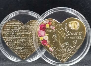 Crystals and minerals: Zlatna kolekcionarska medalja u obliku srca – romantični motiv - at lalafo.rs — 2 Crystals and minerals: Zlatna kolekcionarska medalja u obliku srca – romantični motiv - — 2