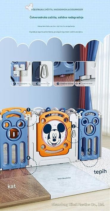 Dečja sigurnosna ogradica – Disney motivi (Mickey) - Modularna na lalafo.rs — 2 Dečja sigurnosna ogradica – Disney motivi (Mickey) - Modularna — 2