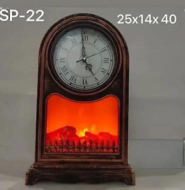 Retro kamin lampa sa satom - visine 40cm 🕯️⏰ Prelepa dekoracija za na lalafo.rs — 2 Retro kamin lampa sa satom - visine 40cm 🕯️⏰ Prelepa dekoracija za — 2