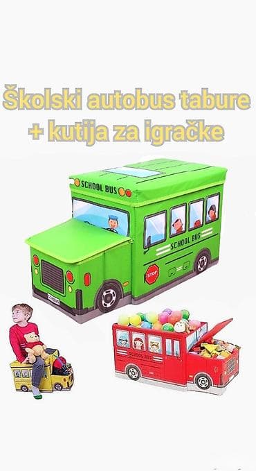 Školski autobus tabure + kutija za igračke – Zeleni 🚌💚 Kutija za na lalafo.rs — 4 Školski autobus tabure + kutija za igračke – Zeleni 🚌💚 Kutija za — 4
