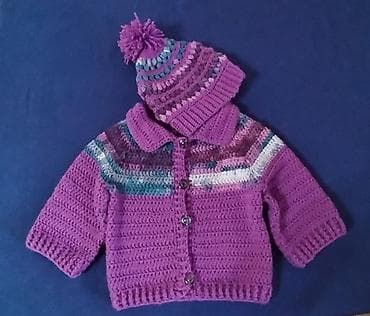 Ručno heklani dečiji džemperi i kardigani sa kapuljačom - Unikatni na lalafo.rs — 4 Ručno heklani dečiji džemperi i kardigani sa kapuljačom - Unikatni — 4