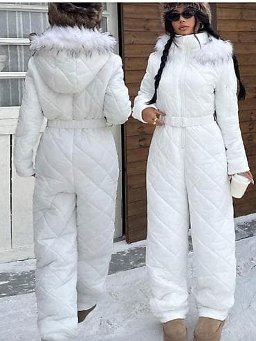 Ski suits: Ženski zimski skijaški kombinezon(skafander) – beli, prošiven at lalafo.rs — 2 Ski suits: Ženski zimski skijaški kombinezon(skafander) – beli, prošiven — 2