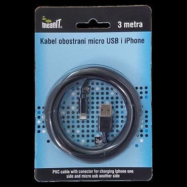 USB kabel za smartphone i iPhone, obostrani micro USB i iPhone 5, 6 na lalafo.rs — 1 USB kabel za smartphone i iPhone, obostrani micro USB i iPhone 5, 6 — 1