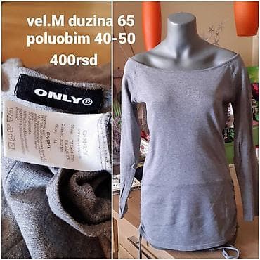 ONLY ženska bluza/tunika, siva, dug rukav, širok otvoren čamac-izrez na lalafo.rs — 1 ONLY ženska bluza/tunika, siva, dug rukav, širok otvoren čamac-izrez — 1
