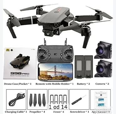 Dron 998 MAX + GRATIS BATERIJA 4k HD Dual kamera DRON SA CETKICAMA NA na lalafo.rs — 2 Dron 998 MAX + GRATIS BATERIJA 4k HD Dual kamera DRON SA CETKICAMA NA — 2