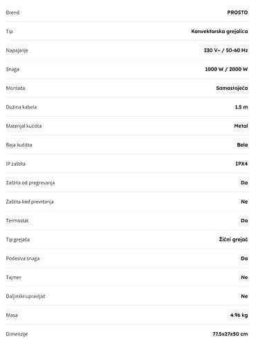 KONVEKTORSKE GREJALICE PROSTO - Tip: Konvektorska grejalica na lalafo.rs — 2 KONVEKTORSKE GREJALICE PROSTO - Tip: Konvektorska grejalica — 2
