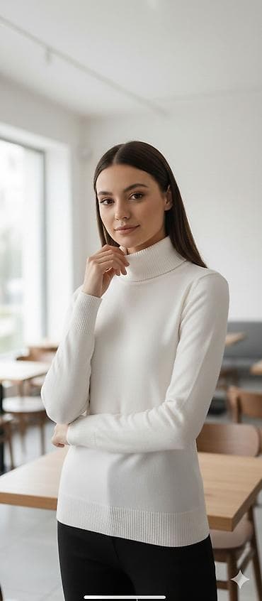 Ženski rolka džemper – klasičan model u beloj boji - Materijal: fin na lalafo.rs Ženski rolka džemper – klasičan model u beloj boji - Materijal: fin