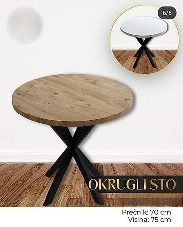 Okrugli sto modernog dizajna - Prečnik: 70 cm - Visina: 75 cm na lalafo.rs Okrugli sto modernog dizajna - Prečnik: 70 cm - Visina: 75 cm