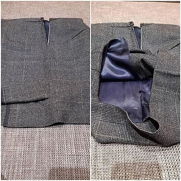 Suknja sa kariranim dezenom (sivo/crni tonovi) - Kroj: klasična na lalafo.rs — 2 Suknja sa kariranim dezenom (sivo/crni tonovi) - Kroj: klasična — 2