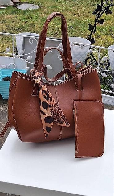 Ženska torba – set 2u1 sa ešarpom Gs - Model: prostrana shopper/ tote at lalafo.rs — 2 Ženska torba – set 2u1 sa ešarpom Gs - Model: prostrana shopper/ tote — 2