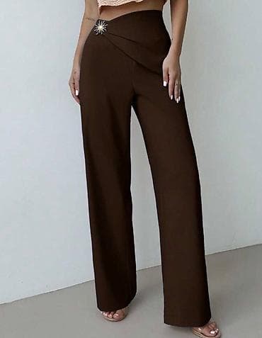 💫Elegantne ženske pantalone sa visokim strukom i širokim nogavicama na lalafo.rs — 6 💫Elegantne ženske pantalone sa visokim strukom i širokim nogavicama — 6