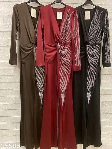 Ženski elegantni kombinezon sa štras aplikacijama - Model: dugi na lalafo.rs — 4 Ženski elegantni kombinezon sa štras aplikacijama - Model: dugi — 4