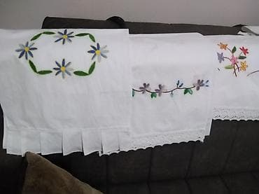 Ručno vezeni peškiri za svadbe - Belo pamučno platno sa ručno vezenim na lalafo.rs — 6 Ručno vezeni peškiri za svadbe - Belo pamučno platno sa ručno vezenim — 6