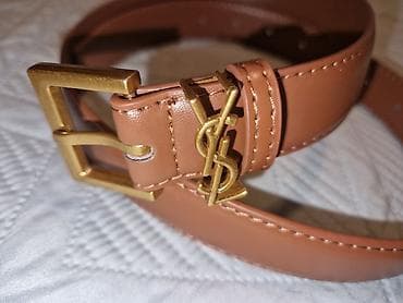 eko koza sa: Yves Saint Laurent (YSL) kaiš braon boje, sa kopčom zlatne boje na lalafo.rs — 2 eko koza sa: Yves Saint Laurent (YSL) kaiš braon boje, sa kopčom zlatne boje — 2