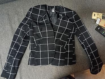 Ženski blejzer H&M (Divided) – karo dezen - Boja: crna sa belim na lalafo.rs — 1 Ženski blejzer H&M (Divided) – karo dezen - Boja: crna sa belim — 1