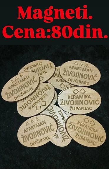 Drveni magneti sa laserski ugraviranim natpisima „APARTMAN ŽIVOJINOVIĆ na lalafo.rs Drveni magneti sa laserski ugraviranim natpisima „APARTMAN ŽIVOJINOVIĆ