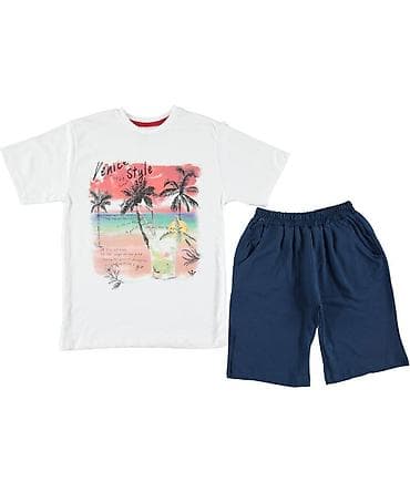 Dvod elni letnji komplet za dečake - Gornji deo: bela majica kratkih na lalafo.rs Dvod elni letnji komplet za dečake - Gornji deo: bela majica kratkih