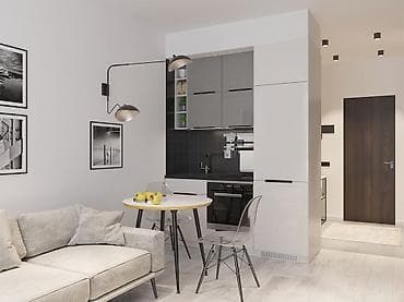 Moderan jednosoban stan – otvoreni koncept dnevne sobe i kuhinje - na lalafo.rs Moderan jednosoban stan – otvoreni koncept dnevne sobe i kuhinje -