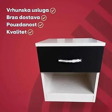 🖤🤍 Noćni ormarić 1F – crno-beli 🤍🖤 ✔ Izrađen od najkvalitetnije EGGER na lalafo.rs — 1 🖤🤍 Noćni ormarić 1F – crno-beli 🤍🖤 ✔ Izrađen od najkvalitetnije EGGER — 1