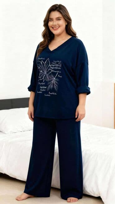 Dvonotni ženski komplet za kuću/pidžama – plus size - Gornji deo na lalafo.rs — 1 Dvonotni ženski komplet za kuću/pidžama – plus size - Gornji deo — 1