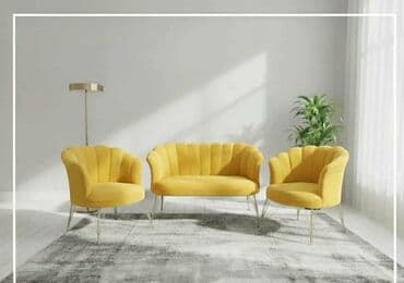 Stilske garniture: Set tapaciranog nameštaja – sofa + 2 fotelje, art-deco dizajn Shell na lalafo.rs — 5 Stilske garniture: Set tapaciranog nameštaja – sofa + 2 fotelje, art-deco dizajn Shell — 5