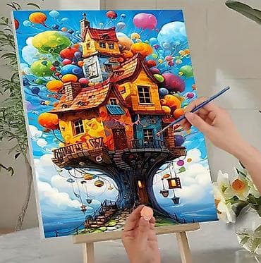 Novo. Bojenje po brojevima - Kuća na drvetu Veličina 40x50cm na lalafo.rs Novo. Bojenje po brojevima - Kuća na drvetu Veličina 40x50cm