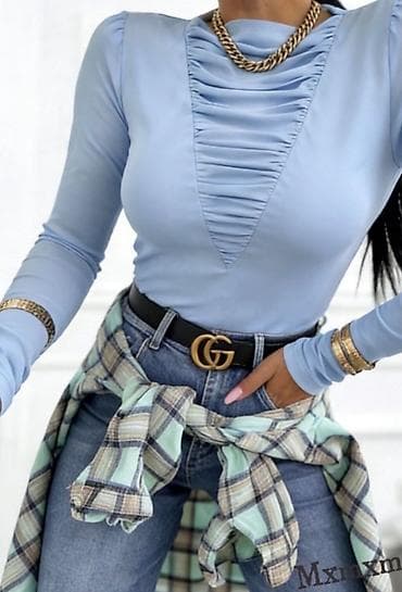 Bluza sa elastinom nabrana na zatvoren dekolte.Hit model.Svetlo na lalafo.rs Bluza sa elastinom nabrana na zatvoren dekolte.Hit model.Svetlo