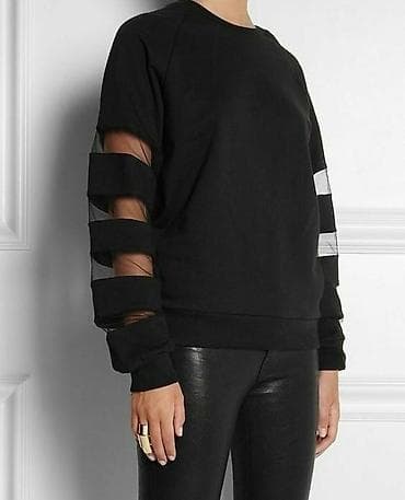 Bluza crna likra sa providnim til trafte na rukavima na lalafo.rs Bluza crna likra sa providnim til trafte na rukavima