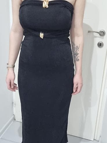 Haljine svecane prelepe u crnoj boji od satena na lalafo.rs — 4 Haljine svecane prelepe u crnoj boji od satena — 4