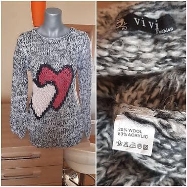 Ženski džemper Vivi Fashion - Siva melirana pletena tekstura sa na lalafo.rs — 1 Ženski džemper Vivi Fashion - Siva melirana pletena tekstura sa — 1