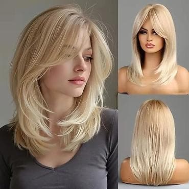 Plava perika do ramena sa šiškama – prirodan izgled i meko slaganje na lalafo.rs — 2 Plava perika do ramena sa šiškama – prirodan izgled i meko slaganje — 2