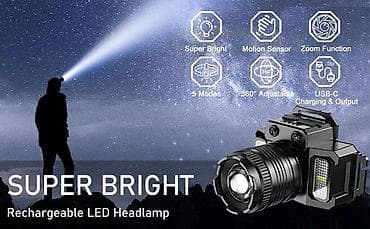 Naglavna lampa LED senzor pokreta zum 360 stepeni Novo! Lampa na glavi na lalafo.rs — 7 Naglavna lampa LED senzor pokreta zum 360 stepeni Novo! Lampa na glavi — 7