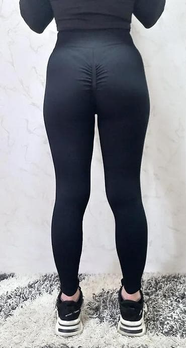 Leggings, Bike shorts: Crne ženske helanke sa visokim strukom - Model: bešavne sportske at lalafo.rs — 5 Leggings, Bike shorts: Crne ženske helanke sa visokim strukom - Model: bešavne sportske — 5