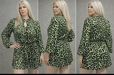 Zelena mini haljina s leopard printom - Uzorak: upečatljiv leopard na lalafo.rs — 2 Zelena mini haljina s leopard printom - Uzorak: upečatljiv leopard — 2