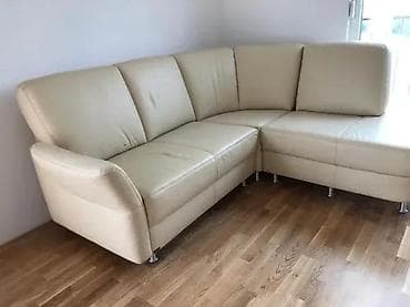 Ugaona garnitura od prave kože – bež/ekru boja - Moderan L-oblik sa na lalafo.rs Ugaona garnitura od prave kože – bež/ekru boja - Moderan L-oblik sa