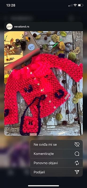 Ručno heklani komplet za devojčice: džemperić i torbica. - na lalafo.rs — 1 Ručno heklani komplet za devojčice: džemperić i torbica. - — 1