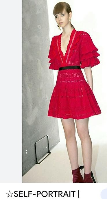 Self portrait broderie anglaise dress. Isti model self-portrait Crvena na lalafo.rs — 2 Self portrait broderie anglaise dress. Isti model self-portrait Crvena — 2